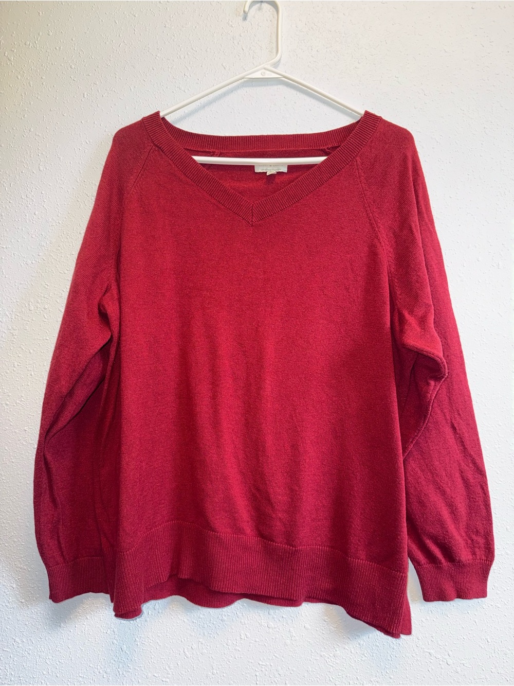 Lucky Brand Deep Red V-Neck Sweater